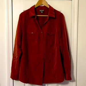 EUC pumpkin colored button down shirt